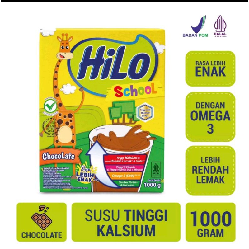 

Hilo School Chocolate 1000 Gram /750Gr/500Gr- Susu Tinggi Kalsium