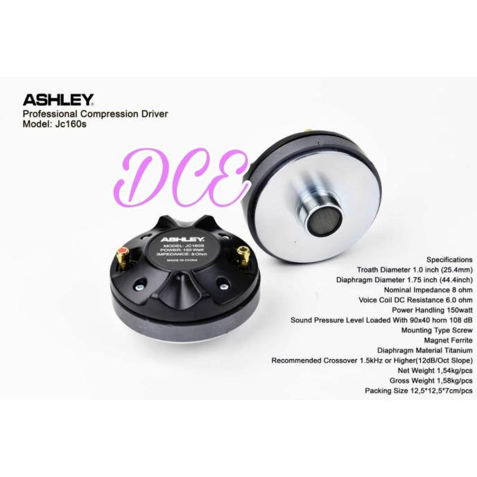 Driver tweeter ashley jc160s ashley jc 160s original