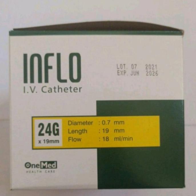 Terlaris Inflo IV Plus Catheter 18g 20g 22g 24g Abocath 18 20 22 24 G One Med SALE