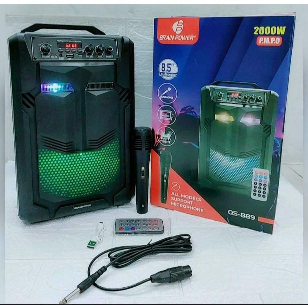 PROMO MURAH COD Speaker Bluetooth Karaoke Kimiso 889 8.5 inch With Mic Karaoke * biruul