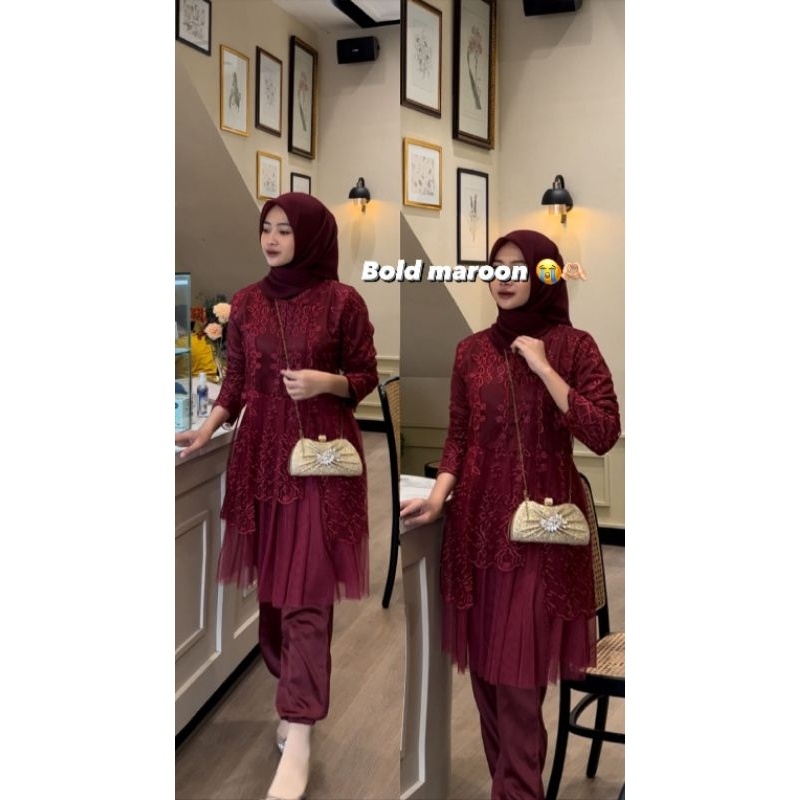 Ghea Oneset Brukat Kondangan Oneset Celana Kondangan Setelan Celana Kondangan Oneset Kondangan