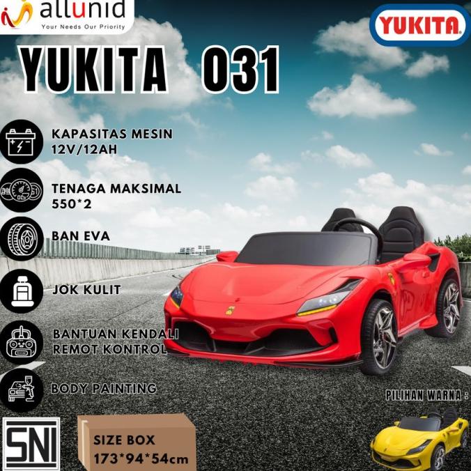 Mobil Aki Anak Yukita 031 - 12 Volt (Bisa Muat 2 Orang Dewasa) Radiaanastasya