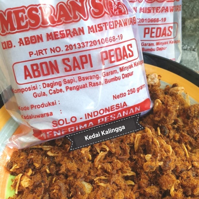 

Oleh-Oleh Khas Solo Abon Sapi Mesran Solo - Pedas