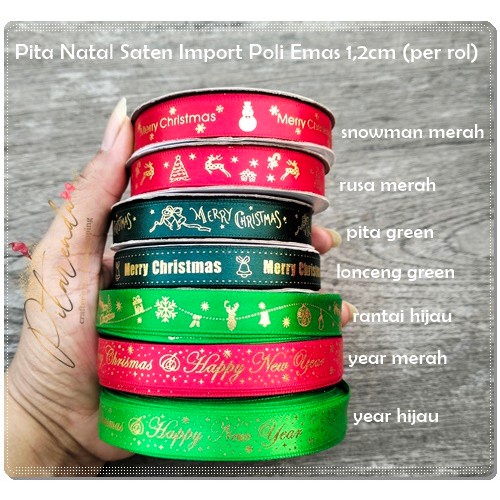 

GNATL-338 : Pita Natal Saten Import Poli Emas 12cm per rol - lonceng green Limited Stock