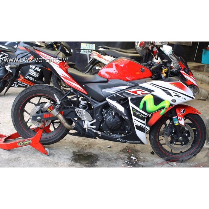 PREMIUM KNALPOT AKRAPOVIC GP YAMAHA R25/MT25 SLIP ON ORIGINAL TERBARU