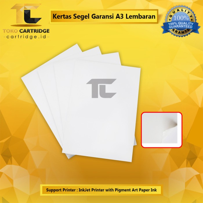 

Kertas Segel Pecah Telur A3 Polos Bahan Mentah Segel Sticker Garansi Best Seller