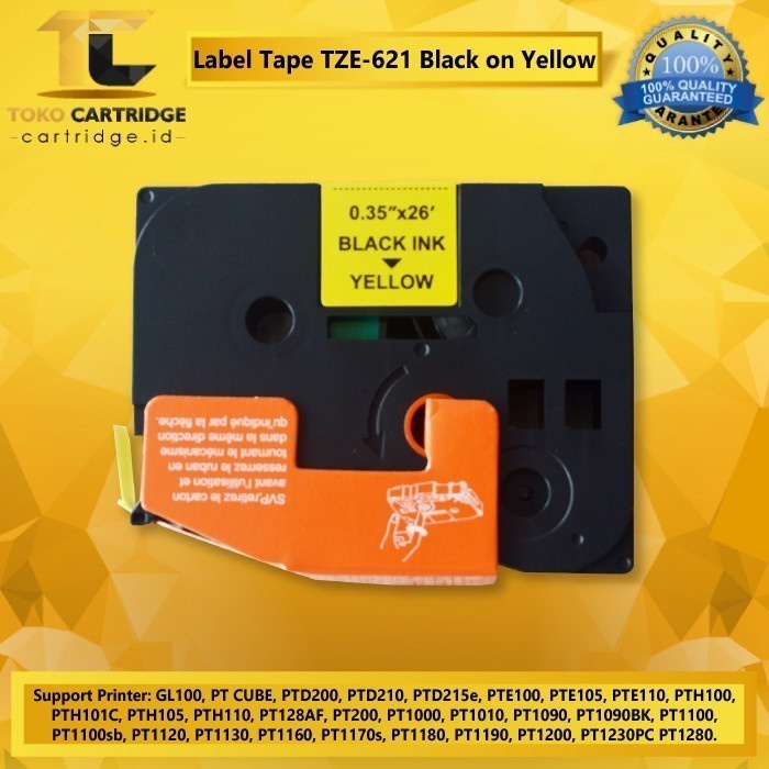 Label Tape TZE621 621 9mm Yellow PT1100 PT1100sb PT1120 PT1130 PT1010