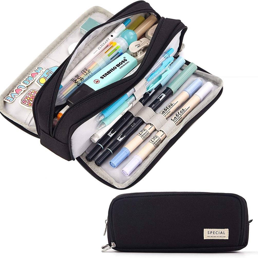 

Sale Angoo Kawaii Large Capacity Pencil Case 3 Compartment Pouch Pen Bag Double Side Opening Student Stationery Organizer School Supplies Terlaris