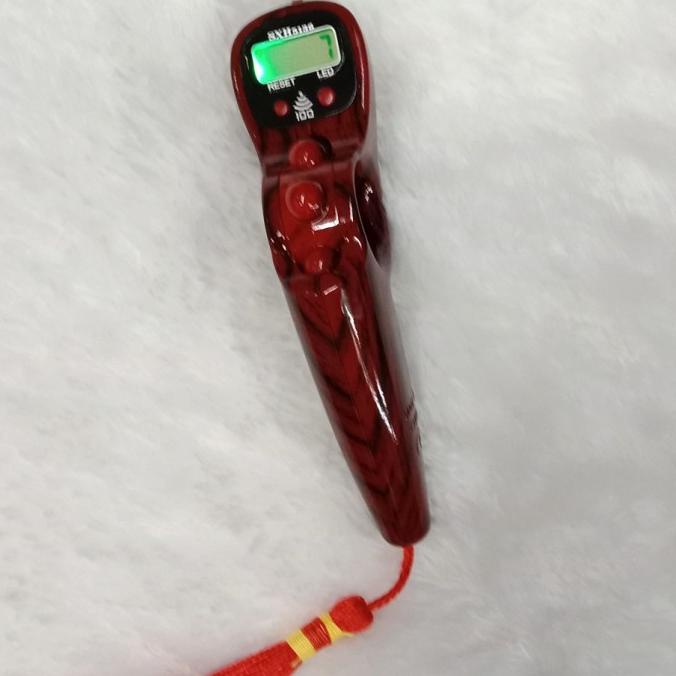 TASBIH DIGITAL PREMIUM MOTIF KAYU MARMER LED ALARM PER 100 BUNYI