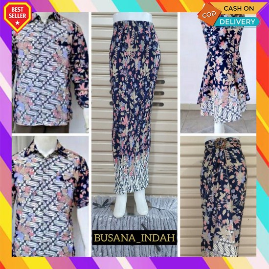 Baju Couple Pasangan Kondangan Kekinian Elegan Kemeja Dan Blouse Lengan Panjang Resleting Depan Ld 1