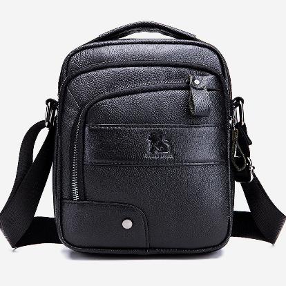 Tas Pria Kulit Sapi Asli Original TS 07 Untuk Kantor Kuliah Selempang Slingbag Tas Cowok Casual Bran