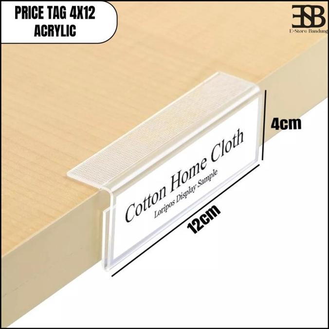 

Label Display Harga Acrylic / Tag Card Slip Minimarket / 4cm x 12cm