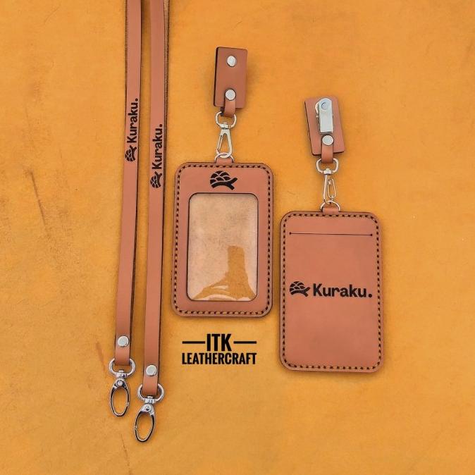 

name tag kulit asli name tag kulit custom lanyard id card kulit