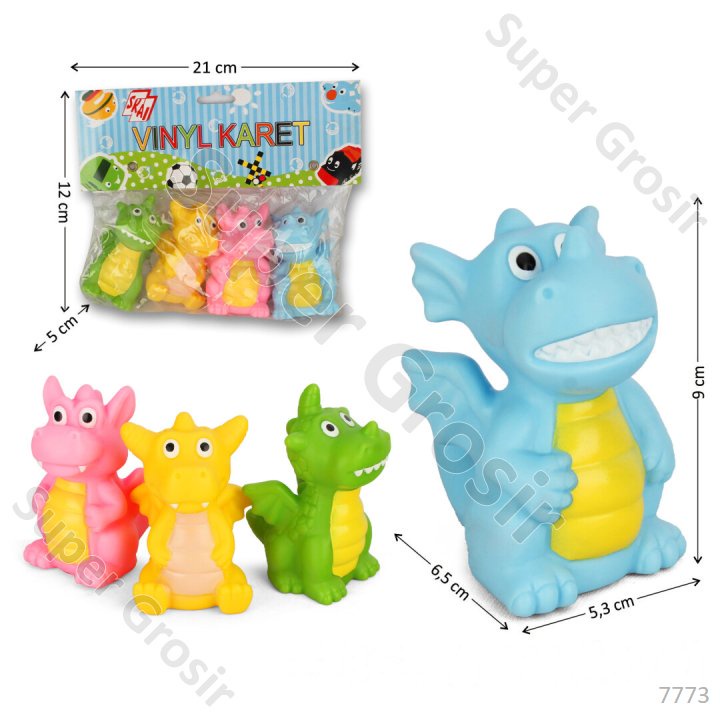 Mainan Anak Mainan Cit Cit Vinyl Karakter Naga 4 Pcs Mainan Anak Mainan Cit Cit Vinyl Karet