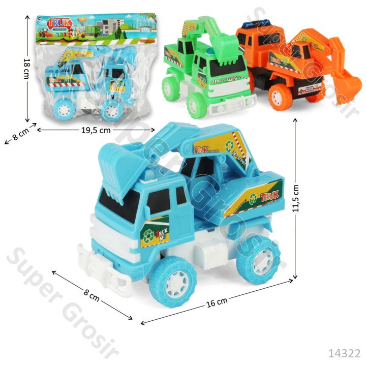 Mainan Anak Mainan Kendaraan Konstruksi Truk Excavator Roda Warna F/W Truk