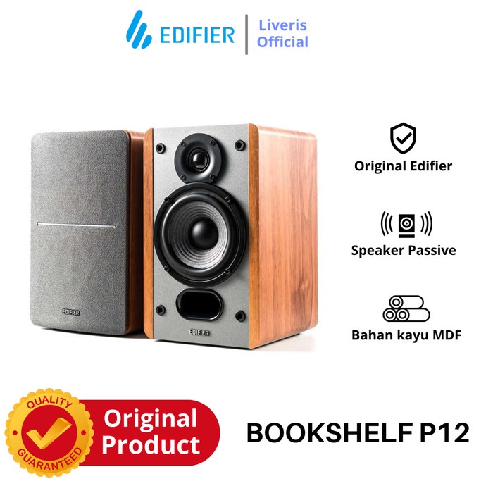 Speaker Set Passive Edifier P12 Bookshelf 2.0 Pasif Original Masih Ready