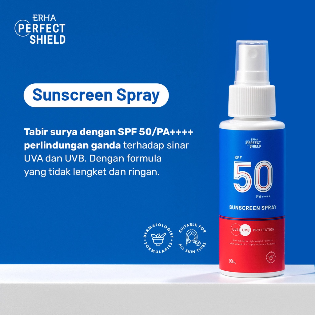 Erha Perfect Shield Sunscreen Spray Spf 50/ Pa++++ 90Ml - Sunscreen Spray Wajah & Tubuh