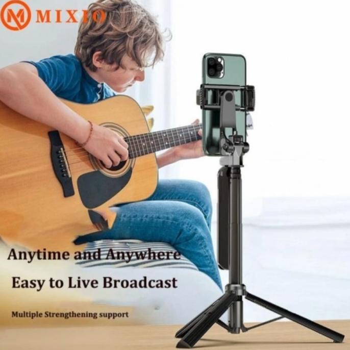 MIXIO A61 Tongsis Bluetooth Tripod Stabilizer Gimbal Slefie Stick 1.6M