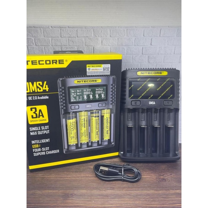 Nitecore Ums4 Lcd 4 Slot Charger By Nitecore / Batter Charger
