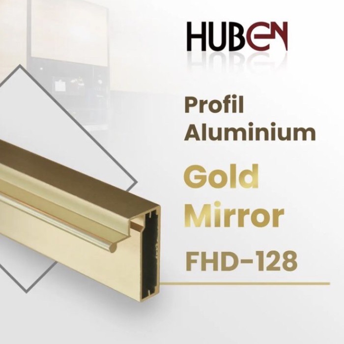 Profil Tar Handle FHD 128 GOLD Aluminium Frame Kitchen Lis Edging