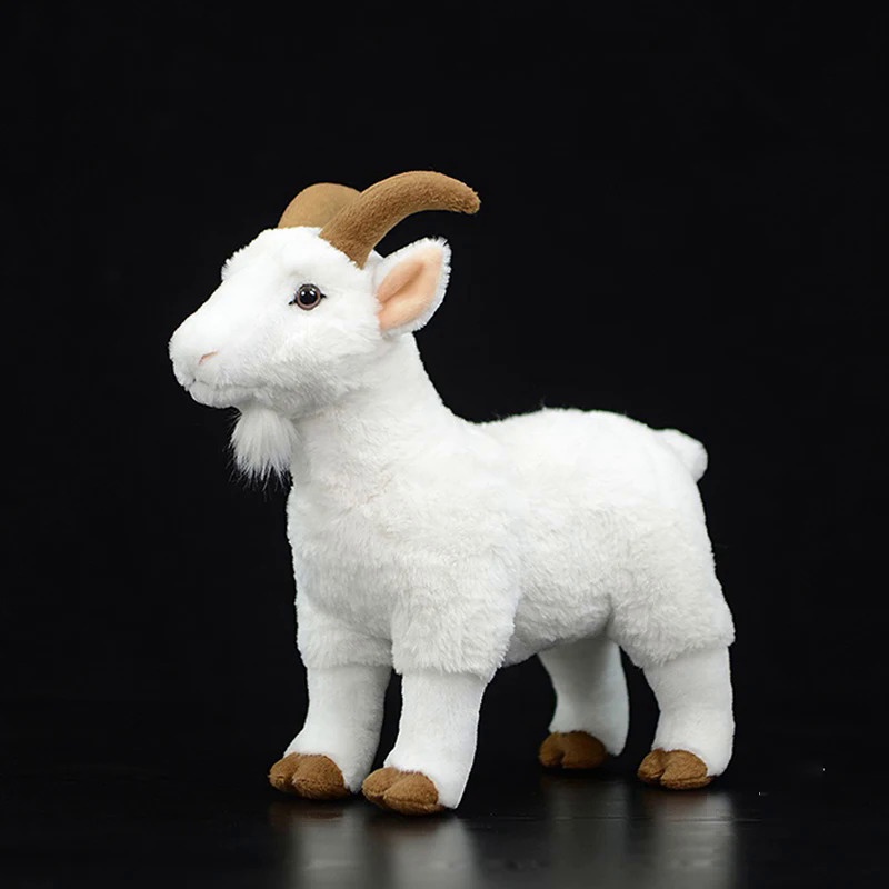 Original Ranch Animal Series Cute Simulation White Goat Mountain Lifelike Plush Toy Doll For Kids Ch