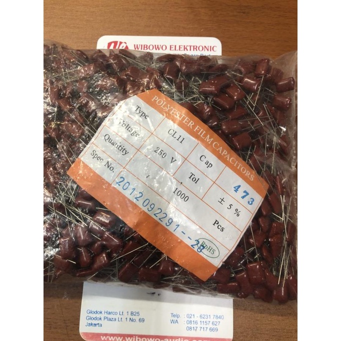 (100 pcs) Milar 473j 250v 47k 250volt milar 473