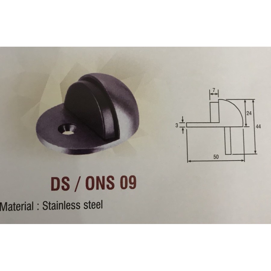 Door Stop Onassis 09 Stainless - Ahan Pintu Kaca Stainless Doorstop Door Stopper Ganjal Pintu A48