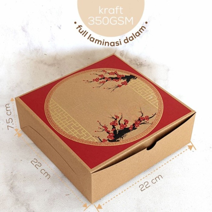Kotak Kue Bolu Box Imlek Sincia Dus Lapis Legit Ukuran 22x22x7 cm