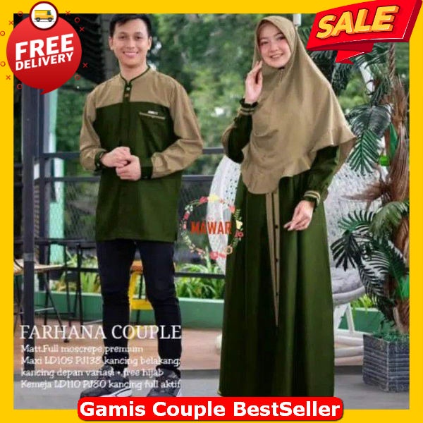 Gami Kouple Pasutri Murah Premium Baju Lebaran Couple Keluarga 2024 Gamus Kopel Raya Pasutri Murah I