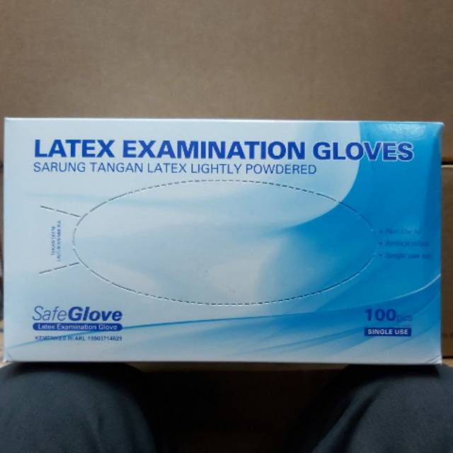 Handscoon Latex Exanation Gloves Safe Glove Isi 100Pcs