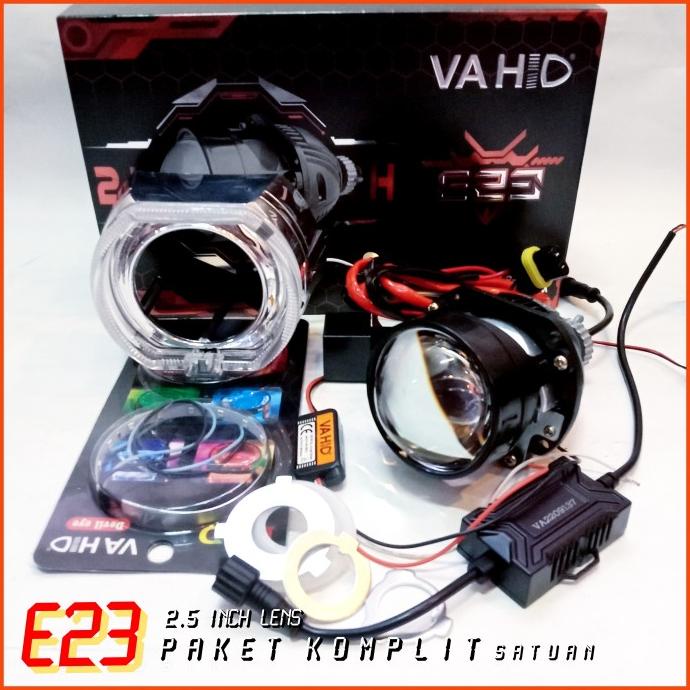 Vahid biled e23 paket komplit | led projector 2.5 inch purple lens