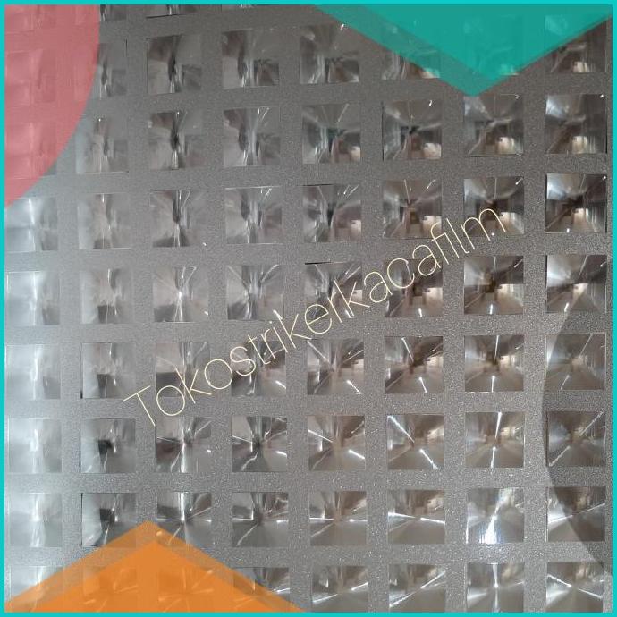 Stiker Kaca Motif Kotak 3D 16novz3 accessories