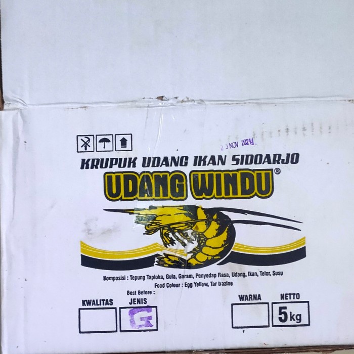 

Kerupuk - Kerupuk Udang Windu Sidoarjo G 1 Dus Berat 5 Kg