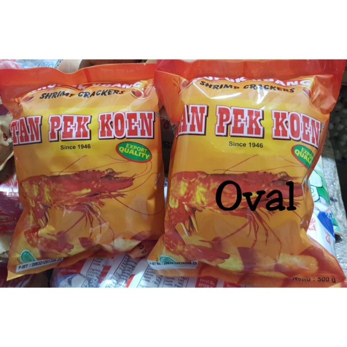 

Kerupuk - Kerupuk Udang Tan Pek Koen Oval / Stik 500 Gr Kualitas Ekspor