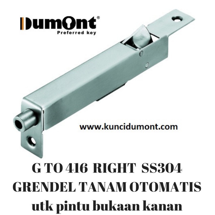 Grendel Tanam Otomatis Pintu Double Buka Kanan Uk 6" Ss 416 Dumont