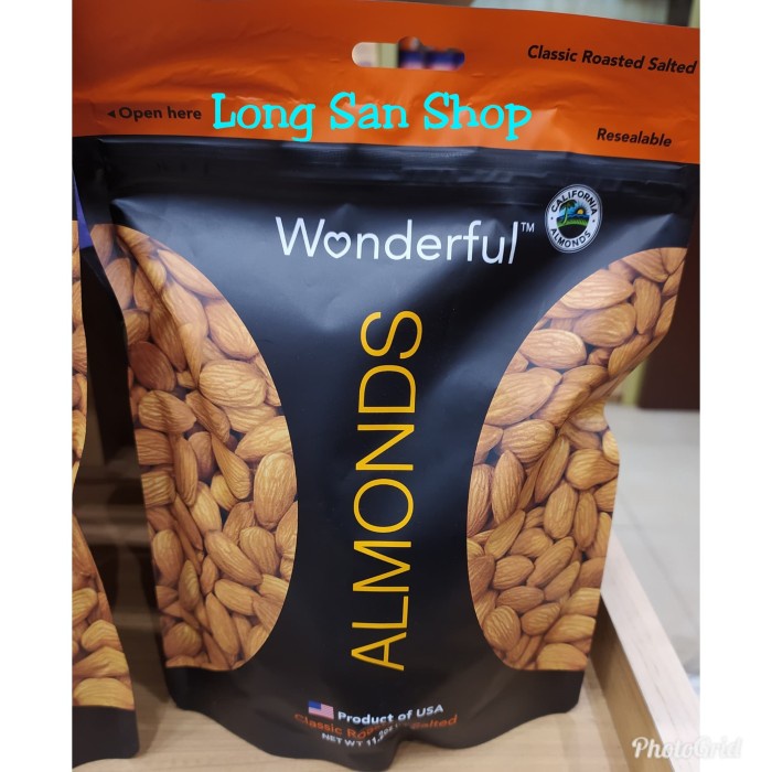 

Kacang - Wonderful Almond Classic Roasted Salted-Kacang Almond Panggang 318 Gr