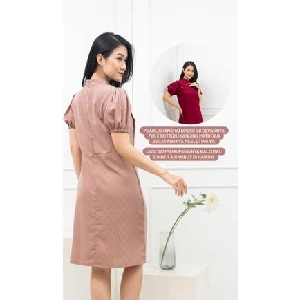 IMLEK  MATERNEL Baju Imlek busui - Pearl Shanghai Dress - bahan dobby premium TERLARIS