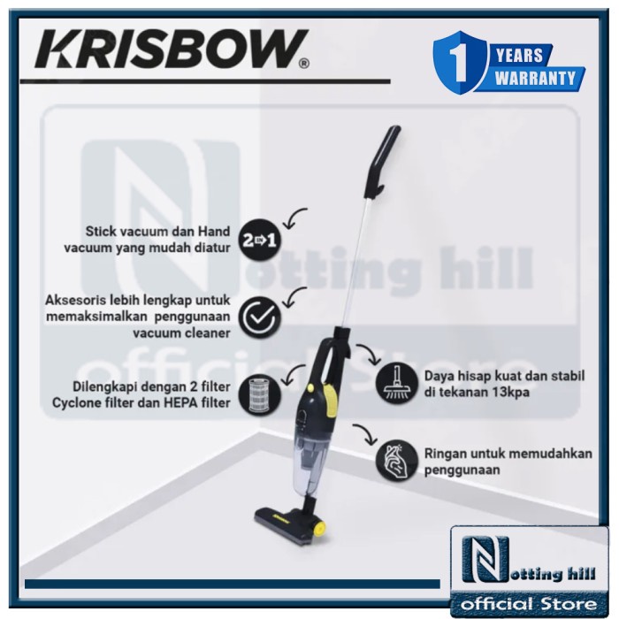 Vacuum Cleaner Krisbow 2 in 1 / Krisbow Vacuum Cleaner Hand Stick