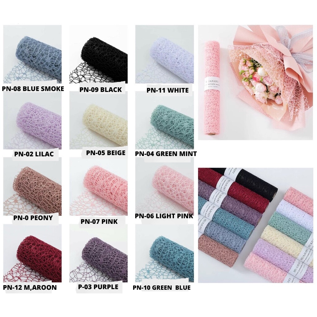 

Roll Flower Wrapping Korea Jaring Net 50 Cm*5 Yard 4,5 M Kertas Jala Buket Bouquet Polynet