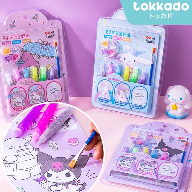 

TOKKADO Sanrio Reina Glitter Coloring Book Set Buku Mewarnai Anak Lucu LC