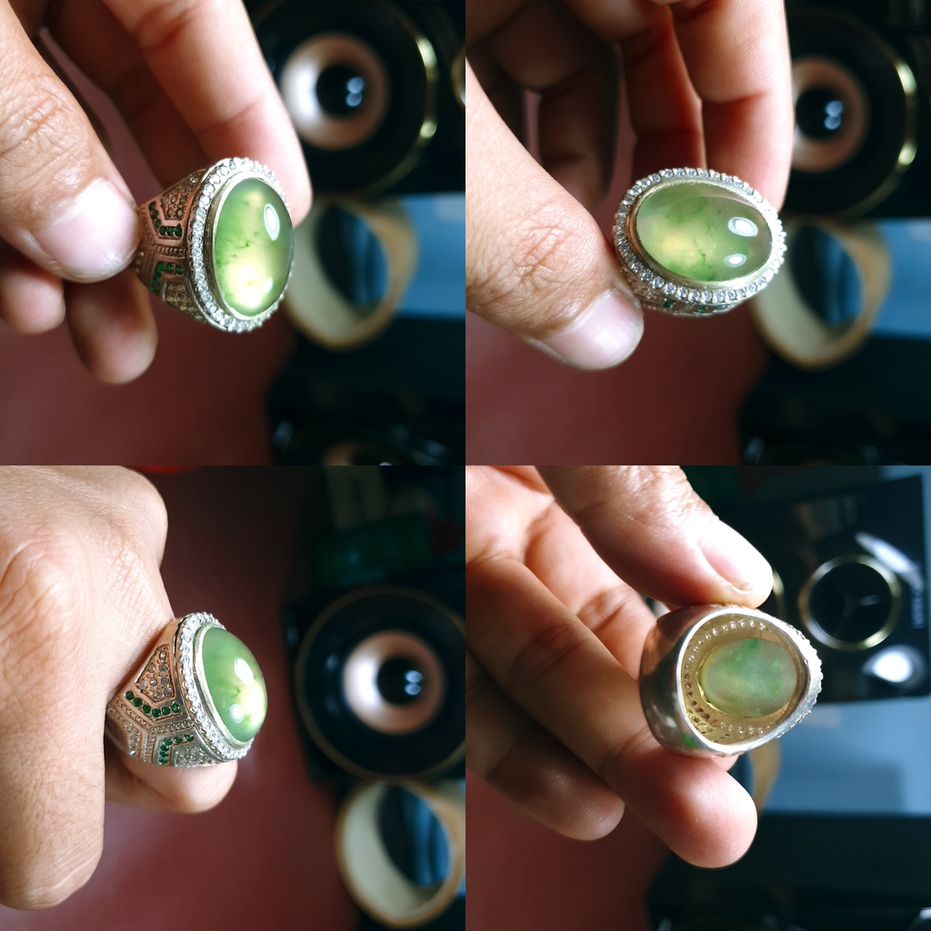 BATU CINCIN NEON LUMUT TOTOL HIJAU BENING KERISTAL IDOCRASE BATU LUMUT ACEH NO50