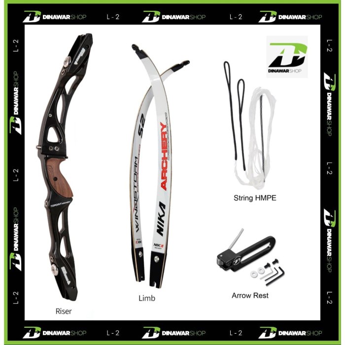 Busur Panah ILF/Endeavor Riser Topoint Limb Nika Elong Recurve Bow ILF
