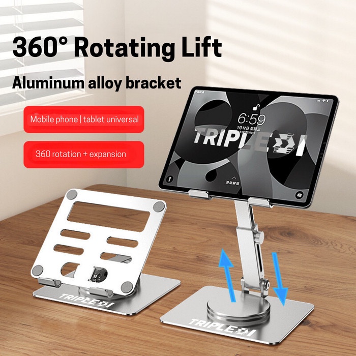 Td136 Stand Ipad Holder Tablet Aluminium Foldable Meja Kasir Ready