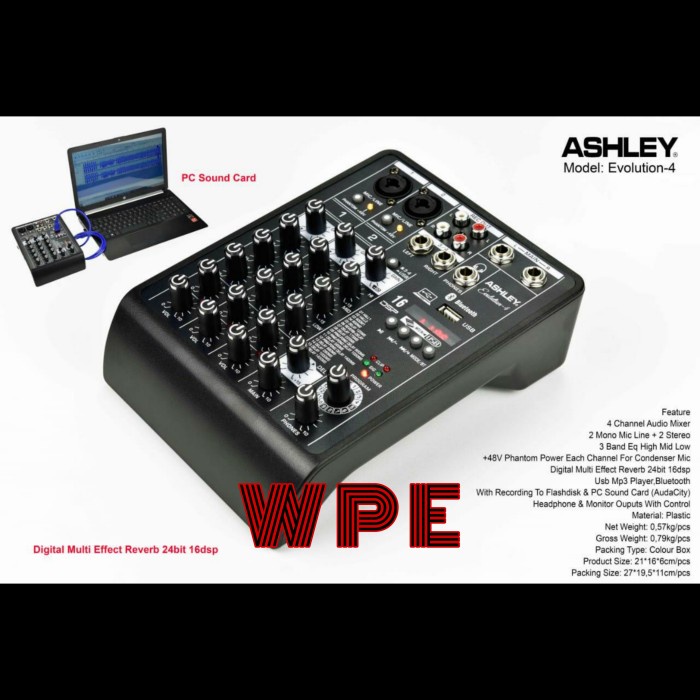 mixer audio ashley evolution 4 / 4channel evolution4 soundcard
