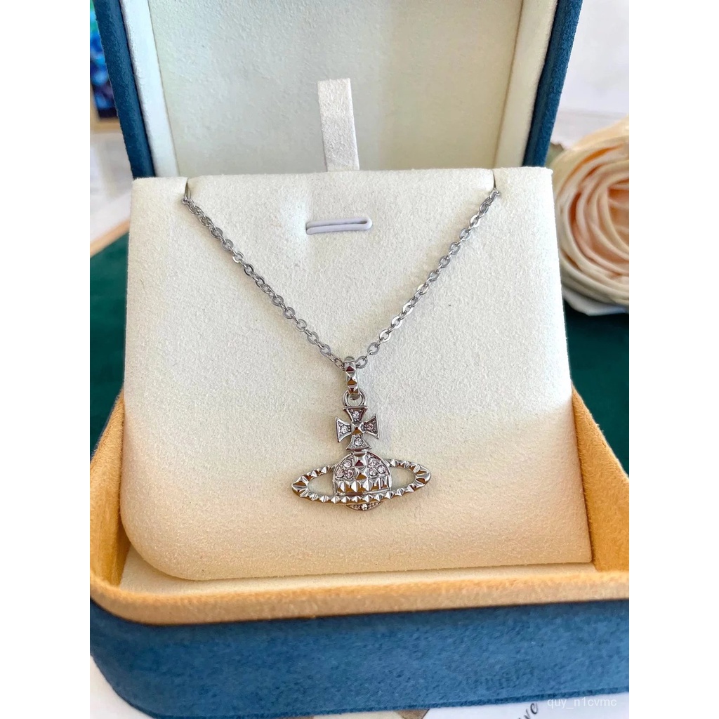 Kalung Planet Saturnus，Rantai Klavikula Kalung Saturnus Berlian Klasik Desain Unik Luar Biasa！