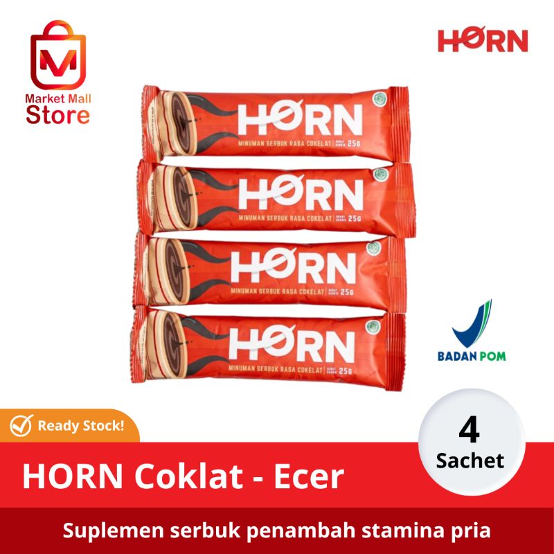 HORN by Dr. Boyke - Suplemen Serbuk Stamina Pria - Minuman Kopi Cokelat / 4 Sachet