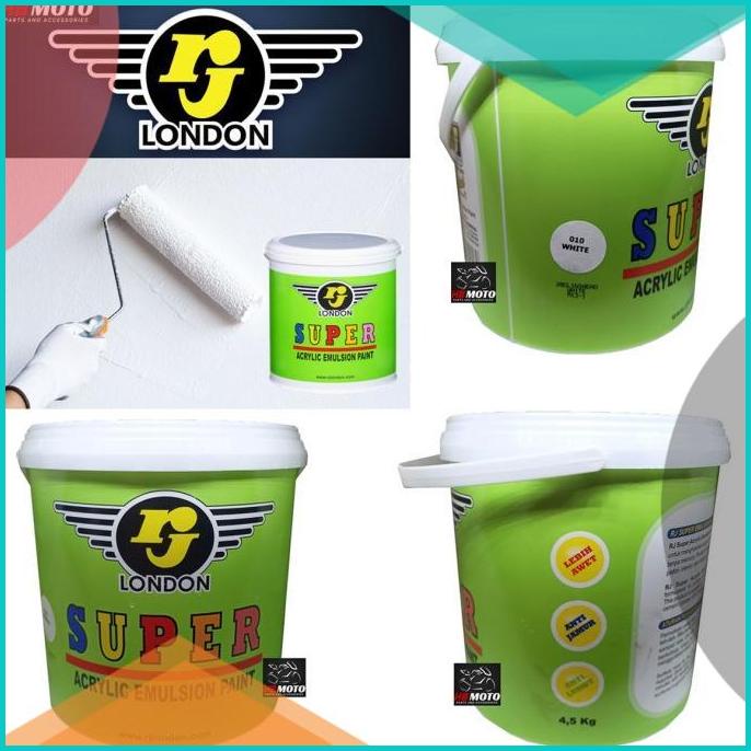 Cat Tembok RJ 4.5KG/RJ london 10 White(Putih) Cat Tembok Super Acrylic