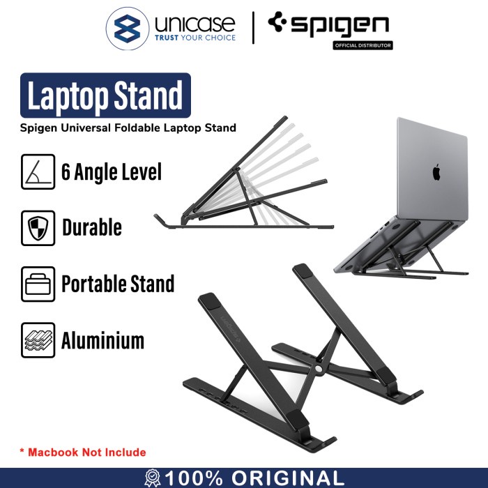 Promo Universal Laptop Stand Spigen Portable Foldable Adjustable Holder Desk