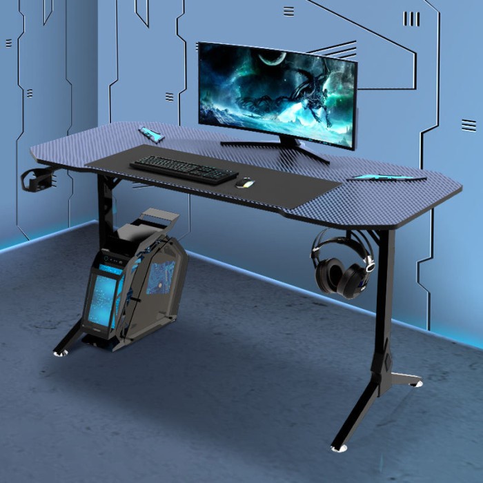 Promo Meja Gaming Komputer Pc Led Light Rgb Lampu Laptop Minimalis Gamers