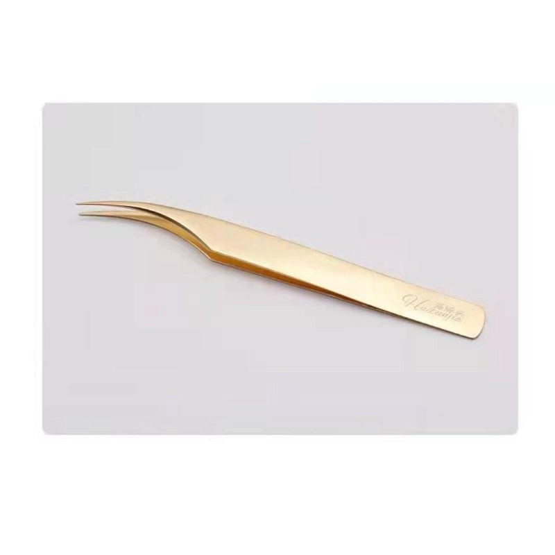 Hemola Pinset Gold Pinset Eyelash Extension Good Quality / Hemola Pinset Dolphin Gold Feather Lurus